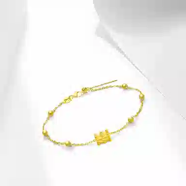 牧言 小蛮腰 复古气质简约小众设计 高级感光面立体转运珠百搭手饰 合金 手链 女款