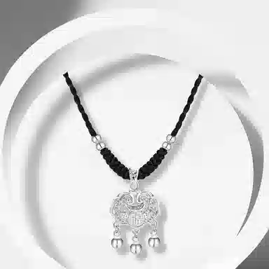 牧言 平安锁吊坠 精致轻奢小众高级感饰品 复古民族风锁骨链 项链 男女同款情侣款