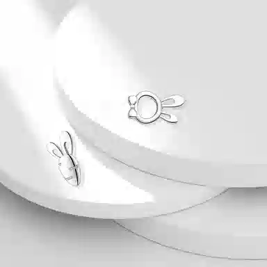 牧言 甜美可爱森系简约小众设计高级感 光面立体镂空不对称十二生肖兔二十 合金 兔子胡萝卜耳钉 女款