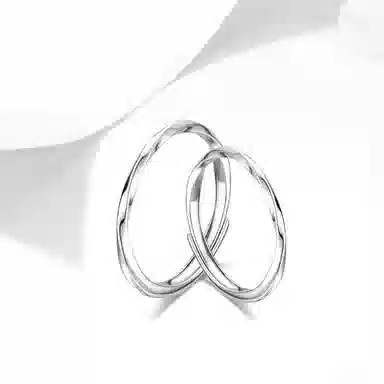 牧言 冷淡风气质简约小众设计高级感 光面立体素圈莫比乌斯对戒可调节指环 合金 水波纹戒指 男女同款情侣款