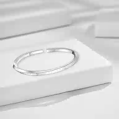 牧言 冷淡风中性小众设计高级感 光面素圈英文字母开口可调节手饰 合金 莫比乌斯环手镯 男女同款情侣款