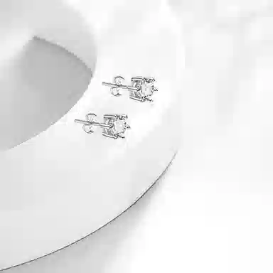 牧言 冷淡风简约小众设计高级感 立体闪耀小方糖精致轻奢甜蜜饰爱 合金 六爪耳钉 男女同款情侣款