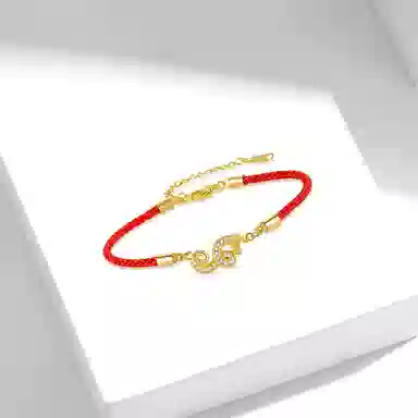 牧言 闪耀蛇形 复古新中式简约小众设计高级感 光面立体璀璨十二生肖灵蛇本命年编织红绳手饰 好运 合金 手链 女款