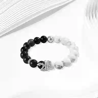 牧言 国潮复古中式简约小众设计高级感 光面立体十二生肖招财纳福绿眼灵蛇钱币圆珠串珠手饰 好运 黑曜石 铜钱福蛇手串 男女同款情侣款