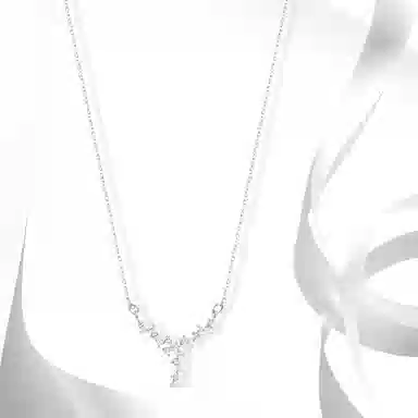 牧言 冷淡风气质简约小众设计高级感 光面立体闪耀水滴流苏日常百搭锁骨链 合金 星光闪闪项链 女款