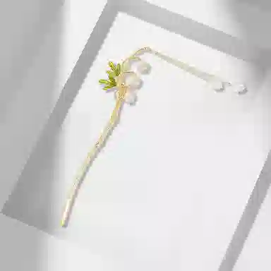 牧言 铃兰花流苏 古风复古中式气质高级感 森系树枝花朵饰 发簪 女款