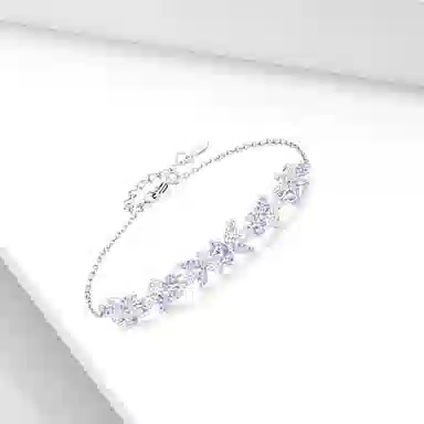 【九离紫火】 牧言 紫藤花开 气质温柔优雅轻奢精致小众浪漫高级感 璀璨爆闪水滴翩翩蝴蝶微笑拼接链手饰 日常约会#好运 合金 手链 女款