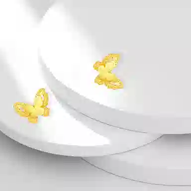 牧言 复古气质森系简约小众设计高级感 光面立体镂空双层蝶梦闺蜜日常百搭耳饰 合金 花边蝴蝶耳钉 女款