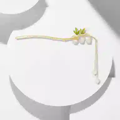 牧言 铃兰花流苏 古风复古中式气质高级感 森系树枝花朵饰 发簪 女款