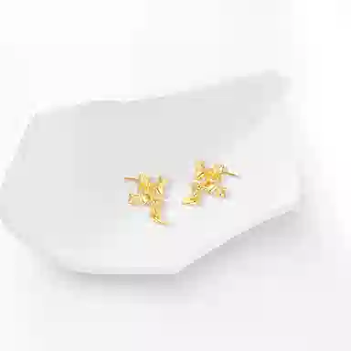 牧言 权杖灵蛇 国潮复古新中式简约小众设计高级感 光面立体十二生肖蛇形缠绕皇冠十字架耳饰 好运 合金 耳钉 女款