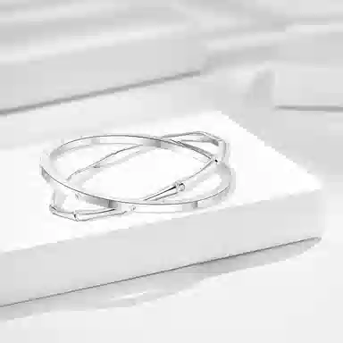 牧言 复古新中式气质光面立体磨砂爱心幸运草英文字母 素圈节节高升双层叠戴手饰 合金 四叶草竹节双环手镯 女款