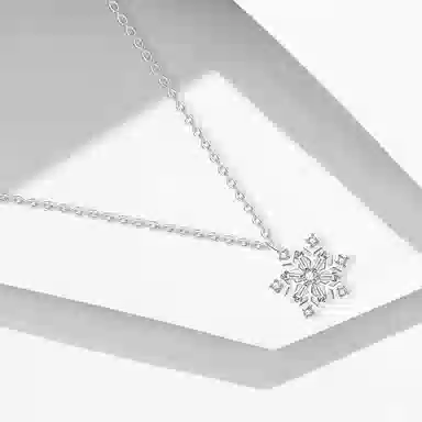 牧言 冷淡风气质简约小众设计高级感 冬日精灵双层闪耀锁骨链 合金 旋转雪花 项链 女款