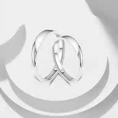 牧言 冷淡风简约小众设计高级感 光面素圈交织扭绳对戒可调节指环 合金 莫比乌斯戒指 男女同款情侣款