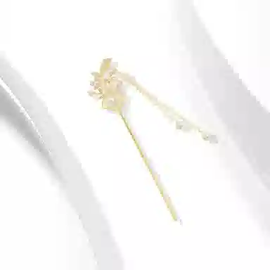 牧言 国潮复古新中式小众设计高级感 森系镂空幻彩花朵幸运草流苏步摇旗袍汉服 桃花发簪 女款