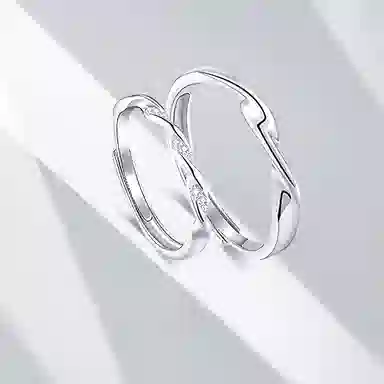 【限量赠贺卡】 牧言 共度爱河 冷淡风气质简约小众设计高级感 光面立体交织缠绕素圈对戒可调节指环 合金 戒指 男女同款情侣款