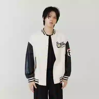 冰飞   美式重磅飞行员夹克学院风宽松休闲经典设计感创意趣味字母日常户外通勤外套棒球服 男女同款