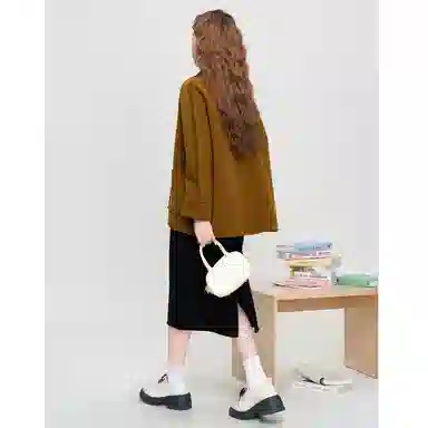 法文箱子 休闲宽松翻领大衣 女款