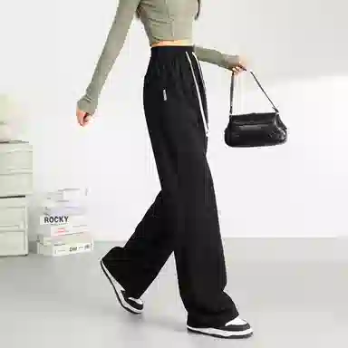 法文箱子 高腰宽松直筒休闲裤 女款