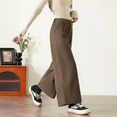 法文箱子 高腰宽松简约休闲裤 女款