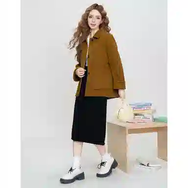 法文箱子 休闲宽松翻领大衣 女款