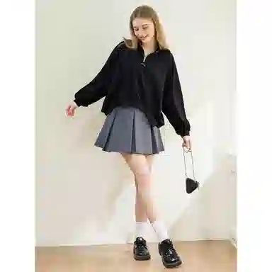 法文箱子 纯色宽松舒适长袖卫衣 女款