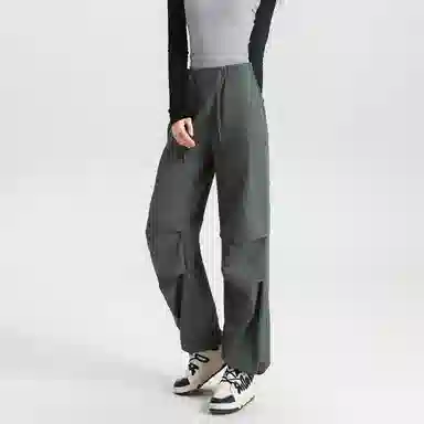 法文箱子 简约中腰宽松舒适工装裤 女款