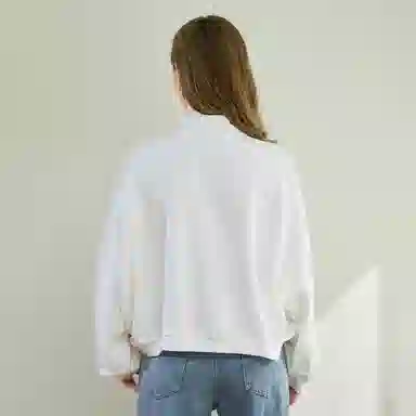 法文箱子 纯色宽松舒适长袖卫衣 女款