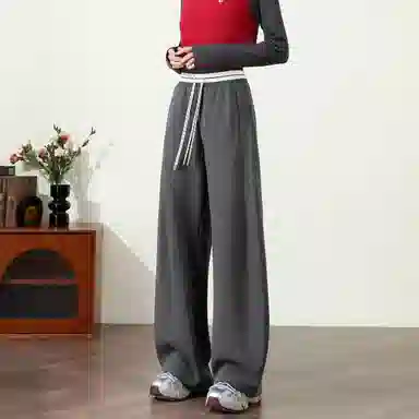 法文箱子 简约高腰宽松休闲裤 女款