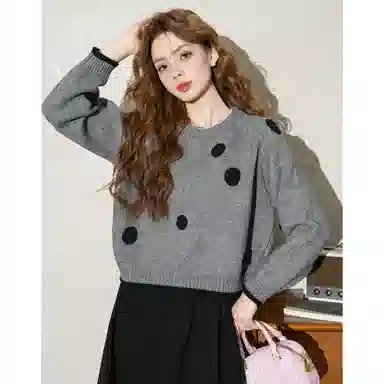 法文箱子 简约套头休闲毛衣 女款