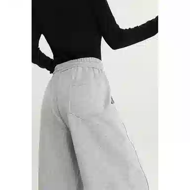 法文箱子 简约中腰宽松休闲裤 女款