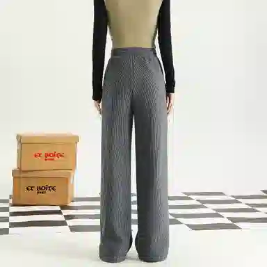 法文箱子 宽松中腰简约休闲裤 女款