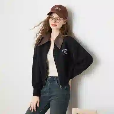 法文箱子 翻领舒适休闲毛衣 女款