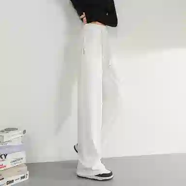 法文箱子 高腰宽松直筒休闲裤 女款