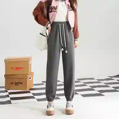 法文箱子 简约中腰宽松休闲裤 女款 浅紫