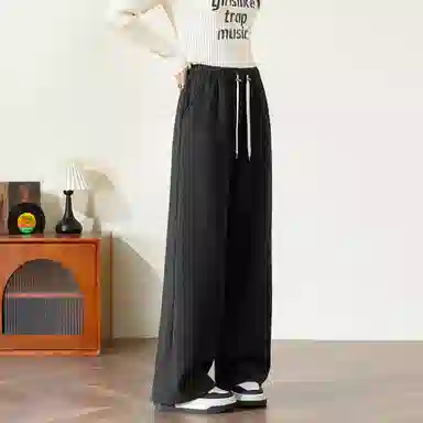 法文箱子 简约高腰直筒休闲裤 女款