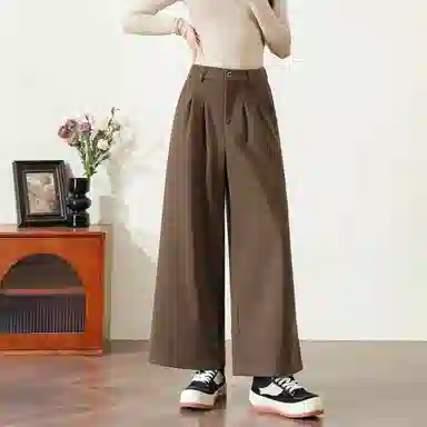 法文箱子 高腰宽松简约休闲裤 女款