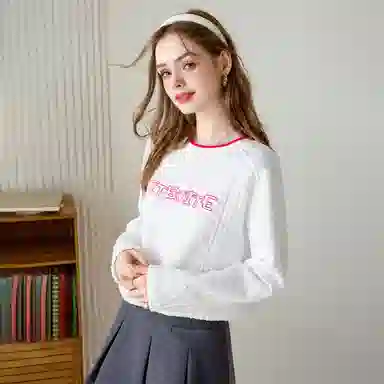 法文箱子 舒适纯色简约卫衣 女款