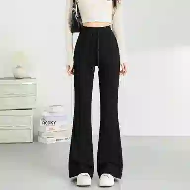 法文箱子 修身通勤简约休闲裤 女款 黑色