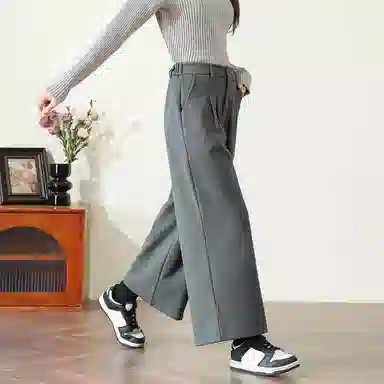 法文箱子 高腰宽松简约休闲裤 女款