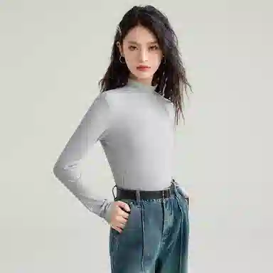 法文箱子 通勤休闲半高领长袖针织衫 女款