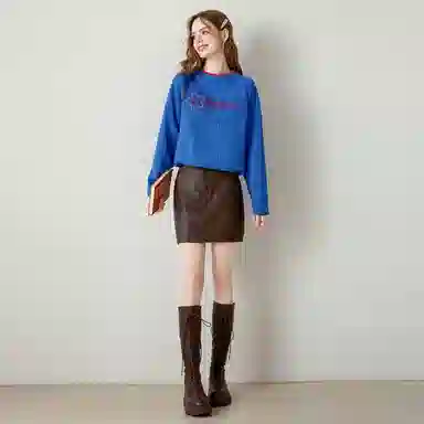 法文箱子 舒适纯色简约卫衣 女款