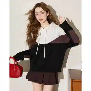 法文箱子 连帽套头长袖卫衣 女款