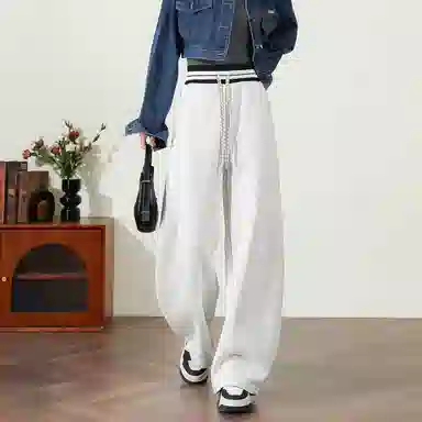 法文箱子 简约高腰宽松休闲裤 女款