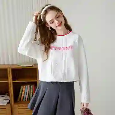 法文箱子 舒适纯色简约卫衣 女款