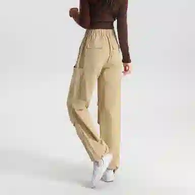 法文箱子 简约中腰宽松舒适工装裤 女款