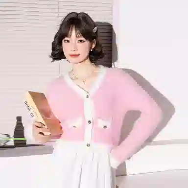 法文箱子 休闲慵懒甜美长袖毛衣 女款