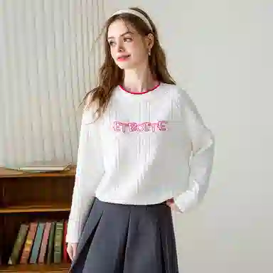 法文箱子 舒适纯色简约卫衣 女款