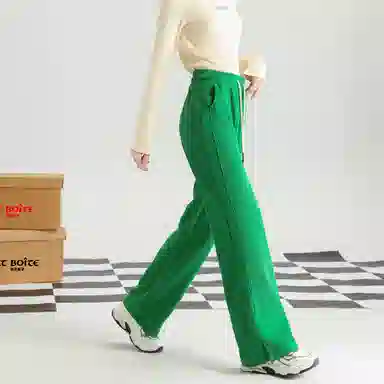 法文箱子 宽松中腰简约休闲裤 女款