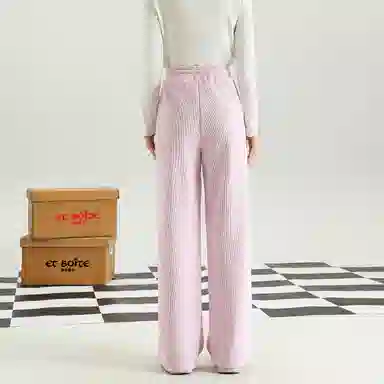 法文箱子 宽松中腰简约休闲裤 女款