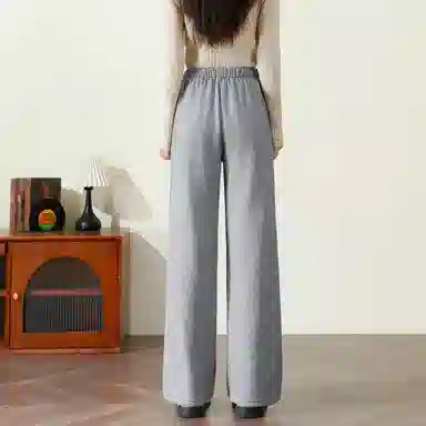 法文箱子 简约高腰直筒休闲裤 女款